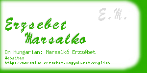erzsebet marsalko business card