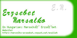 erzsebet marsalko business card